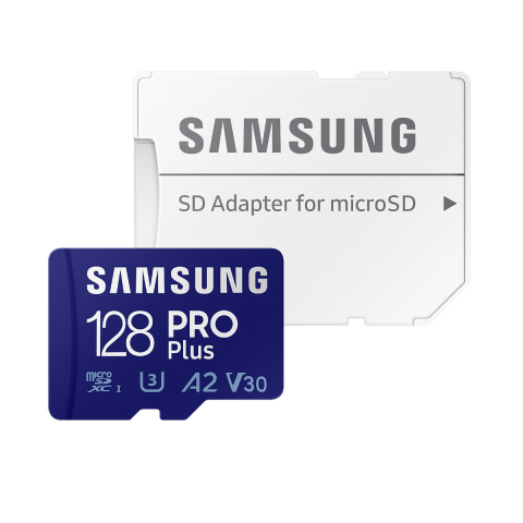 Carduri 128 Gb - Card microSDXC 128 Gb, Samsung Pro Plus, U3, A2, V30, 160/120/Mb/s, cu adaptor