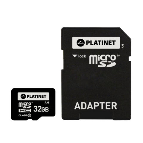 Carduri 32 Gb - Card Platinet microSDHC 32 Gb clasa 10 cu adaptor, 41843