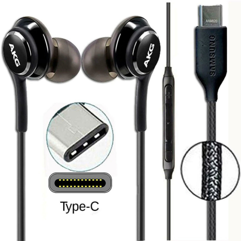 Casti cu microfon, Samsung AKG EO-IG955 GALAXY S10 plus, control pe fir, cablu 115 cm, conector USB Tip C, negre [1]