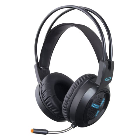 Accesorii Gaming - Casti gaming cu LED, Esperanza Asgard, cu microfon, control volum, negru cu albastru