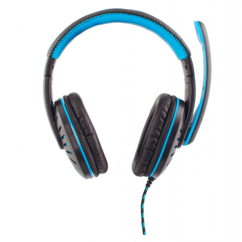 Casti gaming , Esperanza EGH330 Crow , cu microfon, cablu 2 m, negru cu albastru [5]