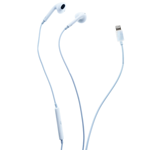 Casti in-ear cu microfon, Fiesta FISEMW20, conector tip Lightning, control pe fir, lungime cablu 120 cm, albe [6]
