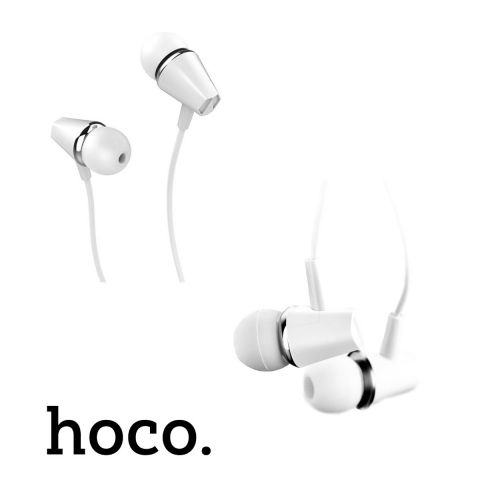 Casti in-ear cu microfon, HOCO Honor M34, conector tip Jack 3.5 mm, control pe fir, lungime cablu 120 cm, albe [8]