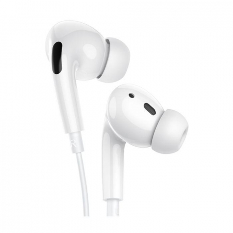 Casti in-ear cu microfon, HOCO M1 PRO, pentru smartphone, conector USB Tip C, control pe fir, cablu 115 cm, albe [9]
