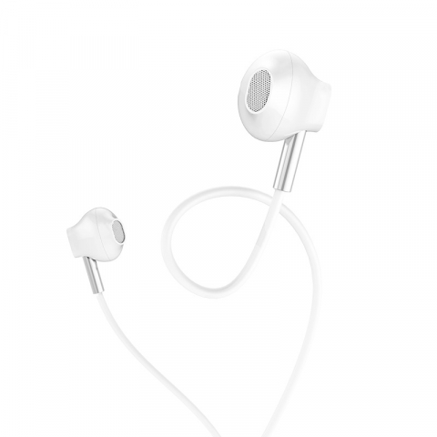 Casti in-ear cu microfon, HOCO Sky Sound M57, pentru smartphone, conector jack 3.5mm 4 pini, cablu 115 cm, albe [1]