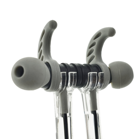 Casti in ear cu microfon, Maxell Magneto, design wing tip cu baza magnetica, jack 3.5mm, cablu plat 125cm, cu suport, negru cu gri [5]