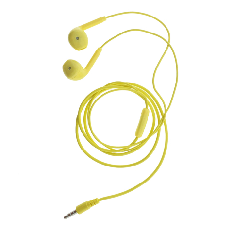 Casti cu cablu - Casti in-ear cu microfon, U19-Y, conector jack 3.5mm, control pe fir, lungime cablu 100 cm, galbene