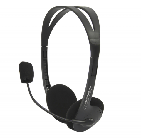 Casti stereo cu microfon, Esperanza Scherzo, cablu 2.5 m, control volum, negre [5]