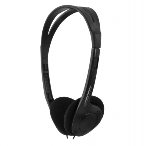 Casti medii fara microfon - Casti stereo medii, Esperanza DISCO, reglabile, control volum, cablu 2m, conector jack 3.5mm, negre