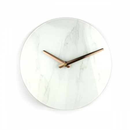 Ceasuri - Ceas decorativ de perete Platinet Marble 44871, cadran din marmura imitativa si sticla, 250x250x35mm