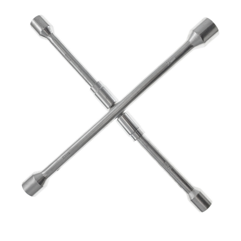 Cheie cruce pentru roti auto, capete hexagonale tubulare de 17, 19, 21, 23 mm, 2 brate pliabile, lungime 375 mm [1]