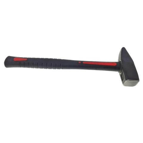 Ciocan 1000g, cu maner 335x38x30mm, din fibra, izolat, anti-alunecare, negru cu rosu [5]