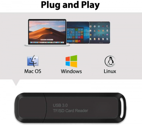 Cititor USB 3.0 pentru carduri SDXC si microSDXC , scriere, stocare si transfer date, cu capac, negru [9]