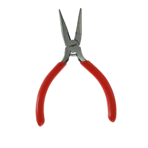 Cleste drept cu varf lung, cu arc, Xtreme 00555, 150mm, suprafata de prindere zimtata, rosu cu negru [1]