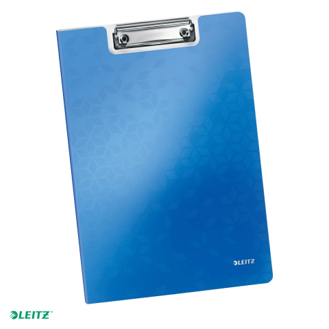 Clipboarduri si suporturi de scriere - Clipboard Leitz WOW, dublu, polyfoam, A4, capacitate 100 coli, albastru