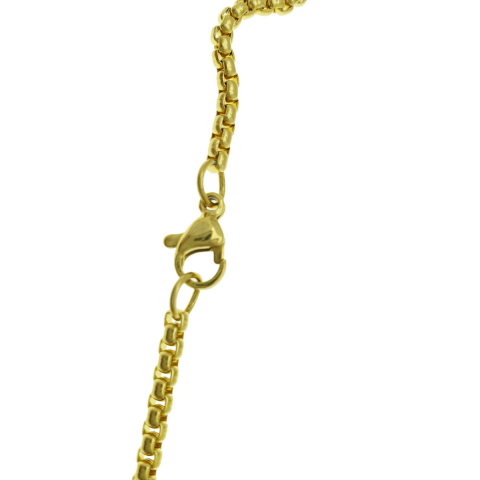 Colier cu pandativ medalion, talisman design simbolic Sigiliul Celor Sapte Arhangheli, SN-01G, din otel inoxidabil, auriu [6]