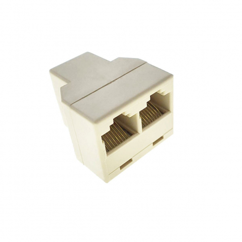 Conector multiplicator retea UTP RJ45 8p8c mama la 2 porturi mama RJ45, bej [5]