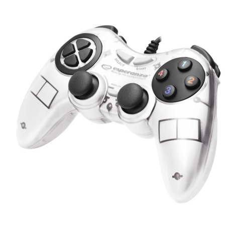 Gamepad USB - Controller Esperanza EGG105W Fighter, cu vibratii, gamepad PC, alb