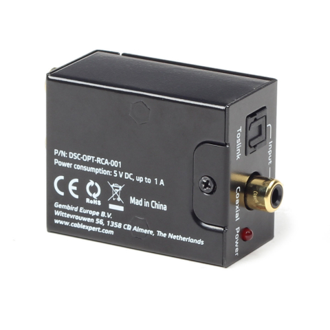 Convertor audio digital - analogic, Cablexpert 08257, cu alimentator 5V DC inclus, negru [1]
