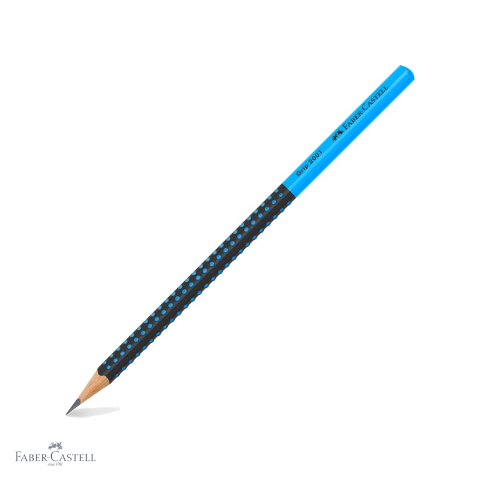 Creioane grafit - Creion grafit Faber-Castell Grip 2001 Two Tone, mina B, forma triunghiulara ergonomica, negru-bleu