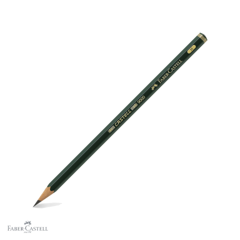 Creioane grafit - Creion grafit hexagonal Faber-Castell Castell 9000, duritate H, pentru scriere si desen tehnic