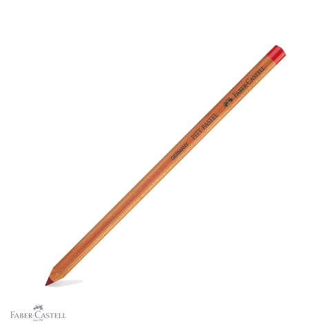 Creioane colorate si carioci - Creion pastel uleios Faber-Castell Pitt, rosu inchis, pentru contururi si detalii fine