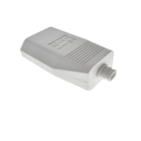 Cupla euro, 220 V - 240 V, 50 Hz, IP 20, plata, cu iesire dreapta, alba [5]