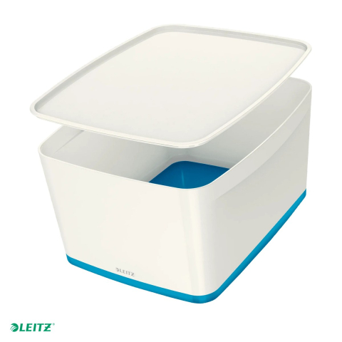 Birotica papetarie - Cutie depozitare Leitz WOW MyBox, cu capac, 31x19x38 cm, capacitate 18 l, albastru