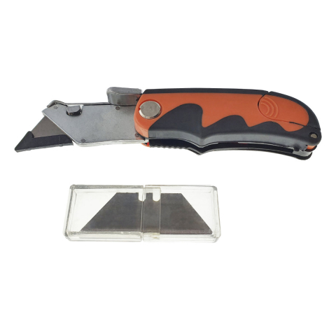 Bricolaj - Cutter profesional retractabil, cu 5 rezerve si rezervor, blocare automata, 150 x 30 x 20mm