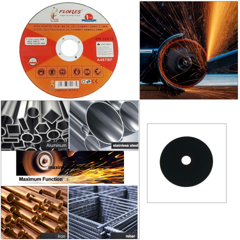Disc de taiere metal, pentru polizor unghiular, 12200 rpm, 1.6 mm grosime, diametru 125 mm, alezaj de 22.2 mm, max. 80m/s [3]