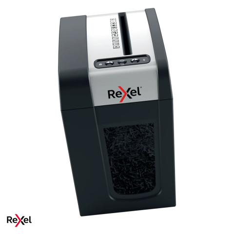 Birotica papetarie - Distrugator de documente Rexel Secure MC3 cu alimentare manuala, taiere micro-cut P-5, 3 coli, cos de 10 l cu geam de vizualizare, Whisper-Shred, distruge capse si agrafe