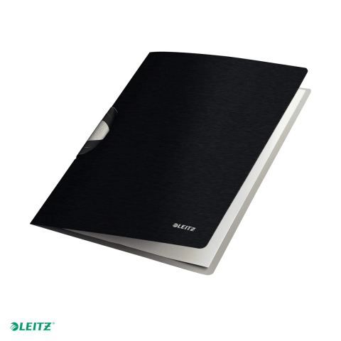 Dosare plastic - Dosar cu clip Leitz Style ColorClip Professional, PP, A4, capacitate 40 coli, negru Satin
