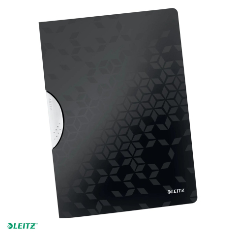 Dosare - Dosar cu clip Leitz WOW ColorClip, PP, A4, capacitate 30 coli, pentru prezentare, negru