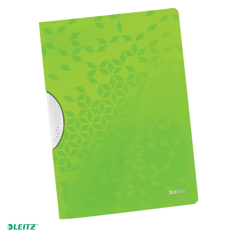 Dosare - Dosar cu clip Leitz WOW ColorClip, PP, A4, capacitate 30 coli, pentru prezentare, verde