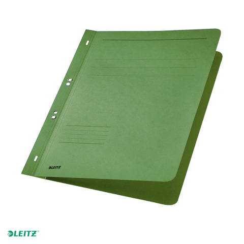 Organizare si arhivare - Dosar cu sina Leitz 1/1, carton, A4, cu capse, capacitate 170 coli, pentru arhivare, verde