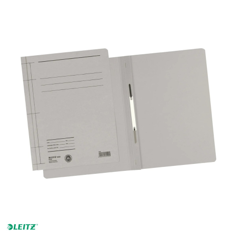Dosare carton - Dosar din carton cu sina, Leitz, capacitate 250 de coli de 80 g, pentru arhivare, gri