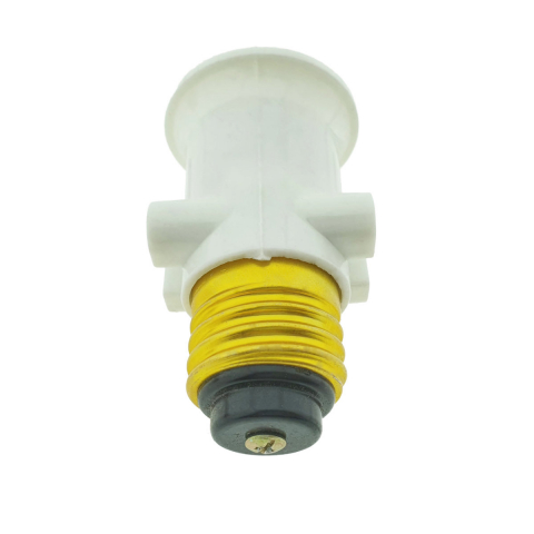 Dulie cu soclu E27 si 2 prize Euro C7, 16A 250V, alba [2]