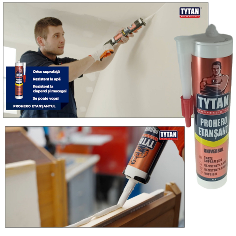 Etansant universal Prohero Tytan Professional 19137, 280ml, pentru sigilare, umplere si reparatii, alb [3]