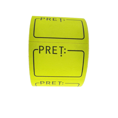 Etichete de pret autoadezive 1.5x3cm, galben fluorescent,la rola [1]
