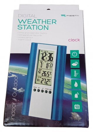 Masurare temperatura - FIESTA DIGITAL WEATHER STATION LCD WIRED SENSOR BLUE [43570]