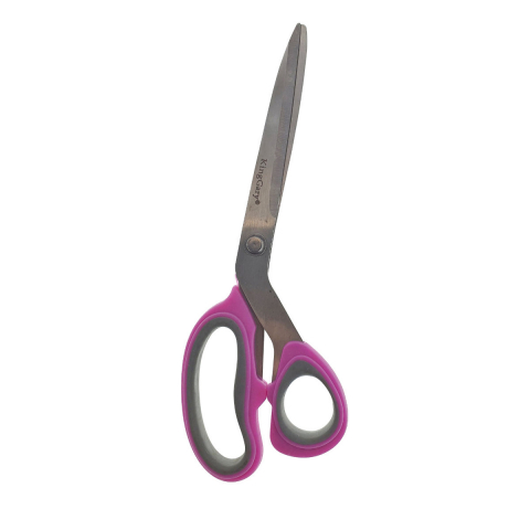 Foarfeca de birou multifunctionala, lungime 23 cm, lama otel inoxidabil, maner plastic mov cu gri [2]