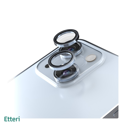 Huse si protectii smartphone - Folie protectie camera pentru iPhone 15, 9H, Etteri, protectie lentila, strat oleofob, strat anti-reflector, Albastru