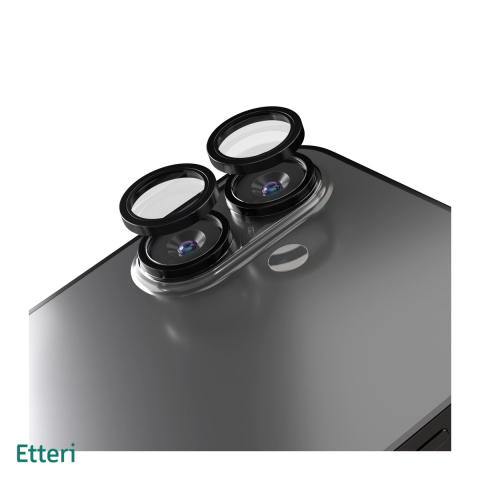 Huse si protectii pentru iPhone 17 - Folie protectie camera pentru iPhone 17, 9H, Etteri, protectie lentila, strat oleofob, strat anti-reflector, Negru