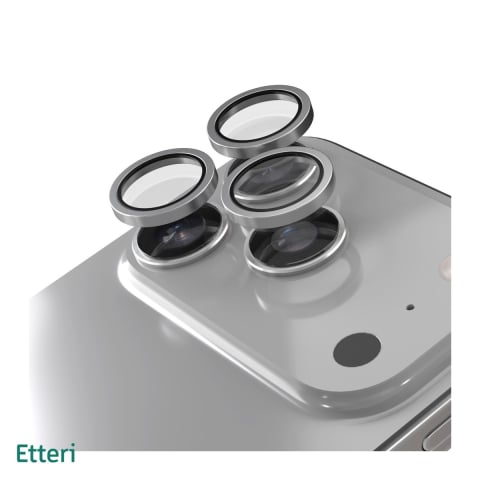 Huse si protectii smartphone - Folie protectie camera pentru iPhone 17 Pro, 9H, Etteri, protectie lentila, strat oleofob, strat anti-reflector, Gri