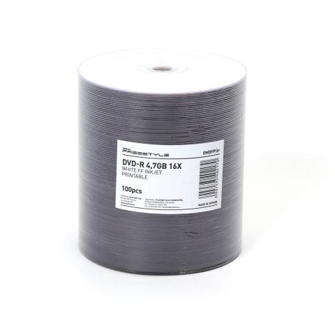 DVD-R printabil - Set 100 DVD-R Freestyle 4.7 Gb 16X, suprafata printabila alba plina