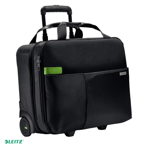 Genti - Geanta business cu 2 rotile Leitz Complete Smart Traveller, pentru cabina avionului, neagra