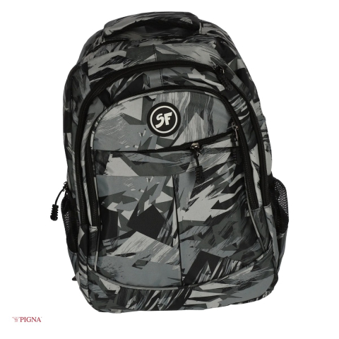 Gama de rucsacuri - Ghiozdan pentru laptop Pigna, model camuflaj, 42x37x13 cm, negru