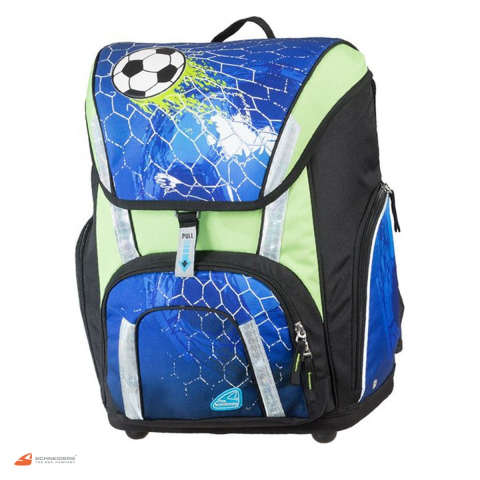 Rucsacuri - Ghiozdan Schneiders Fotbal Smart cu etui, sac de sport si geanta pentru carti, 31x40x22 cm, 24 l, albastru