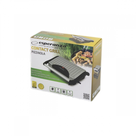 Gratar electric Esperanza EKG005 Pizzaiola, 750W, 145x230mm, negru cu argintiu [2]