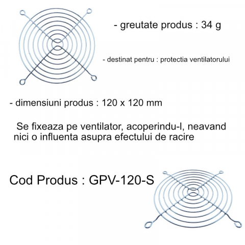 Grila de protectie ventilator 120 mm, din otel [4]